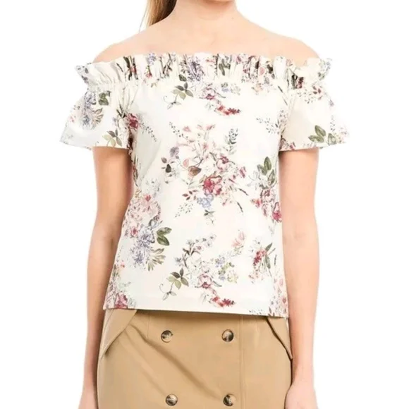 Antonio Melani Lynn Blouse, Floral with Ruffles, Small, NWOT - Picture 1 of 5